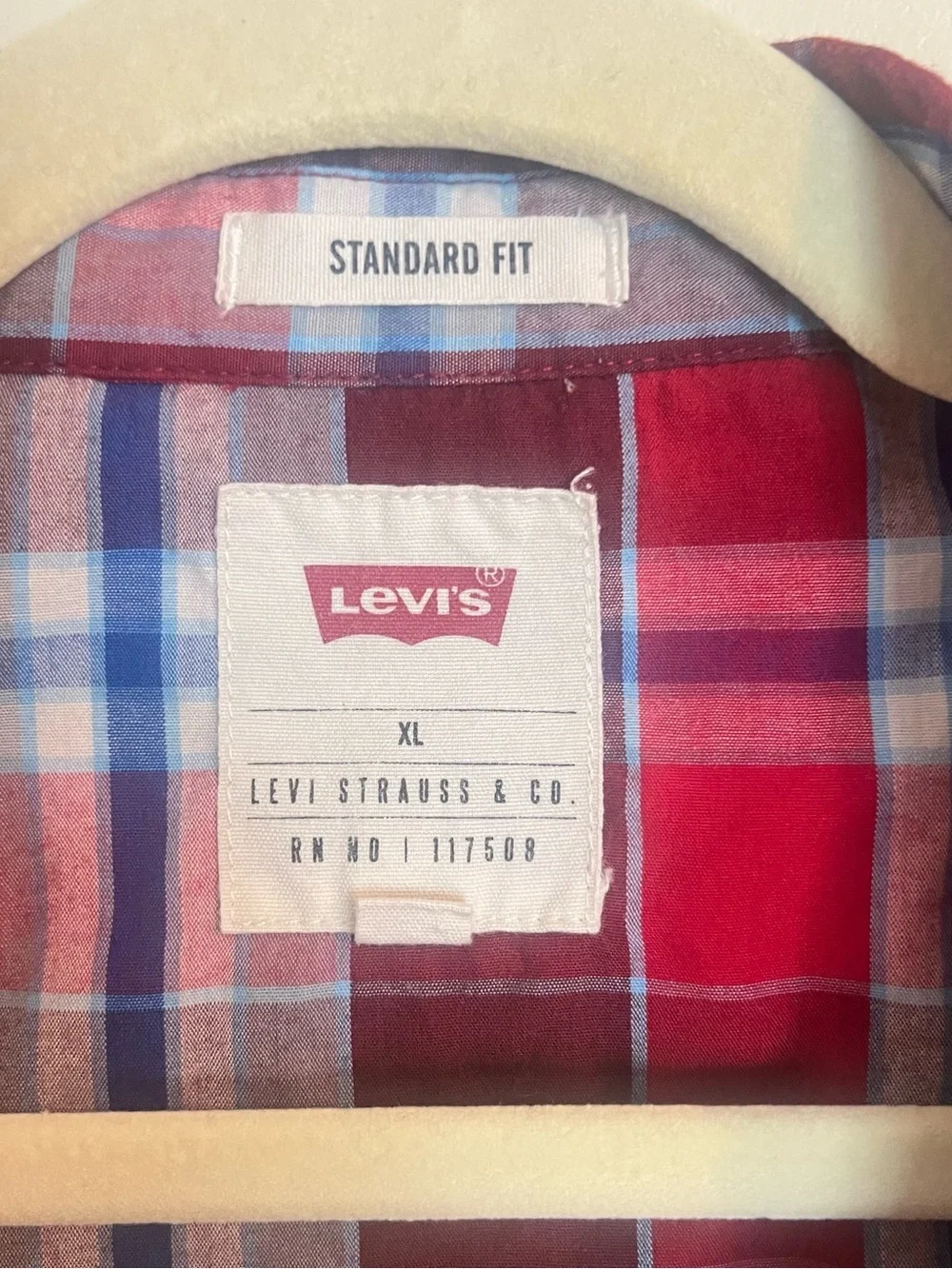 Levi's Red Plaid Long-Sleeve Button-Down Shirt